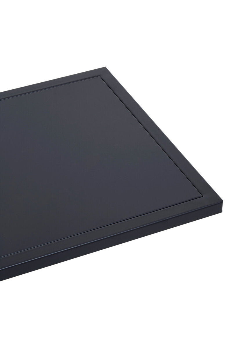 Black Powder Coated Metal Side Table with C-Shaped Design, Acero