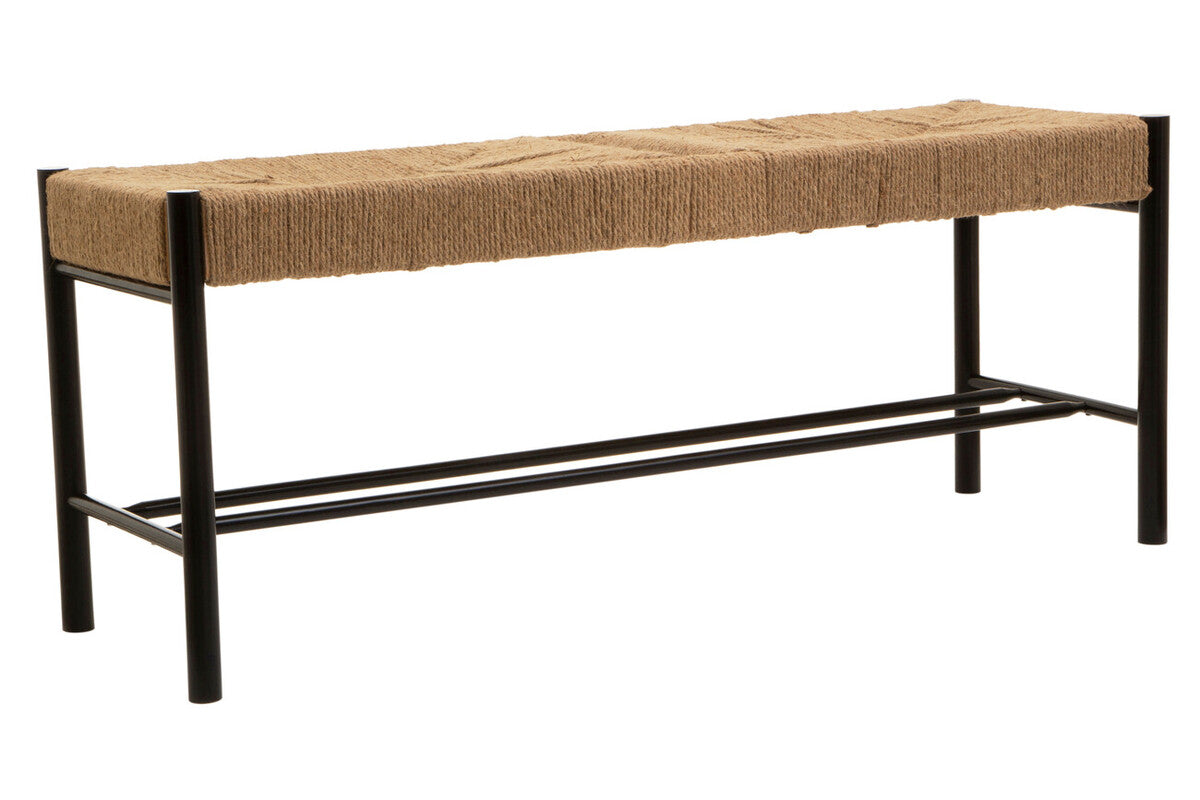 Bandar Natural Rope and Black Wood Large Bench