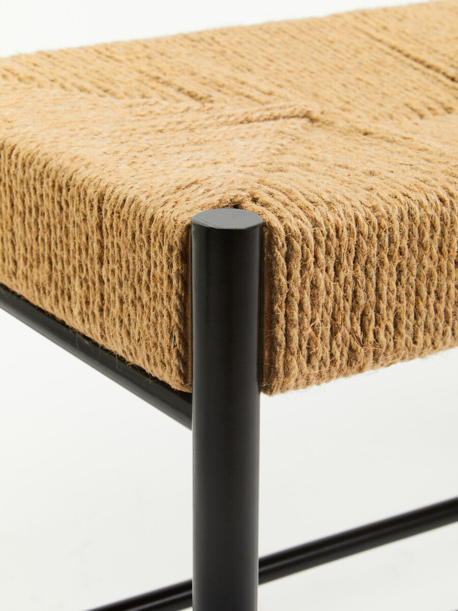 Bandar Natural Rope and Black Wood Large Bench