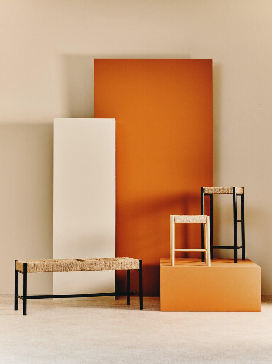 Bandar Natural Rope and Black Wood Large Bench