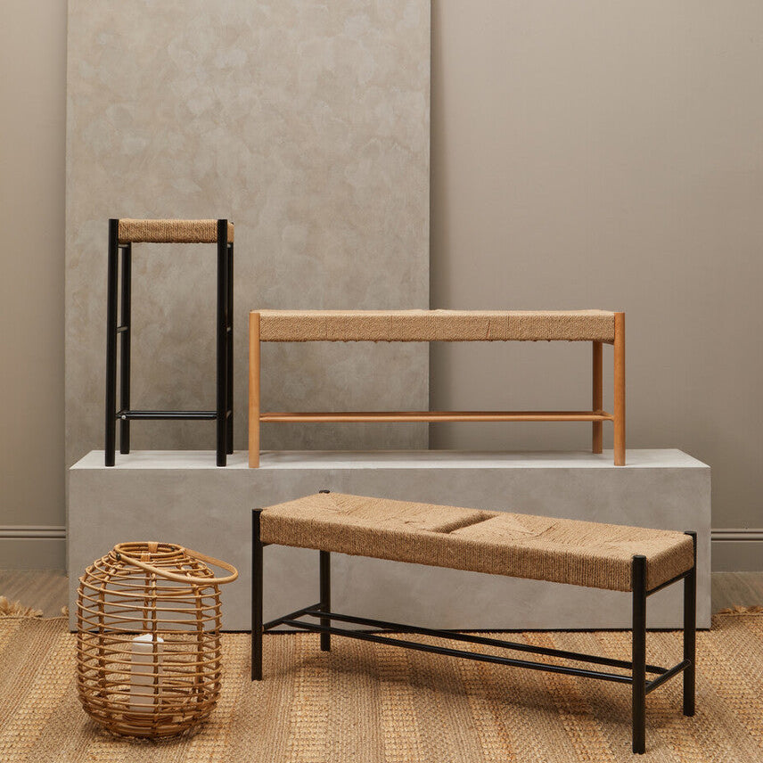 Bandar Natural Rope and Black Wood Large Bench